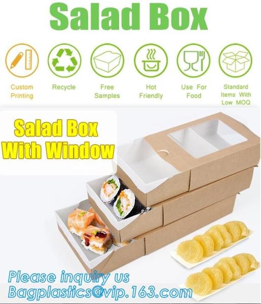 Noodle box, Salad Disposable Packing, Kraft Paper Lunch Box, Disposable Kraft Custom Paper Lunch Box