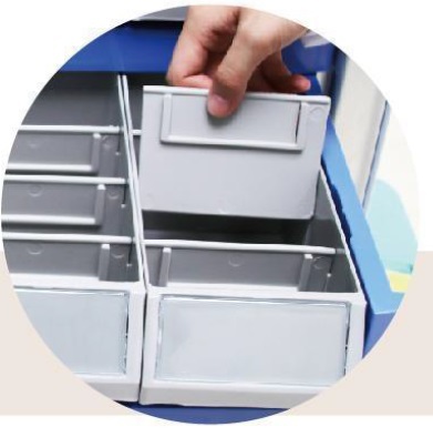 ABS  Medicine Trolley with double side drawers medical trolley cart 