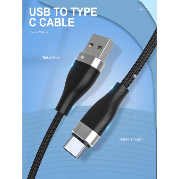 Быстрым тип заплетенный нейлоном OEM/ODM Usb обязанности 3A USB c кабеля 2,0 c для кабеля data&charge Huawei Samsung