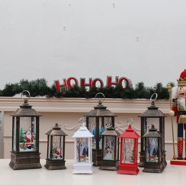 Battery Operated Snowman Led Lantern Christmas Flame Lamp Holiday Home Decor