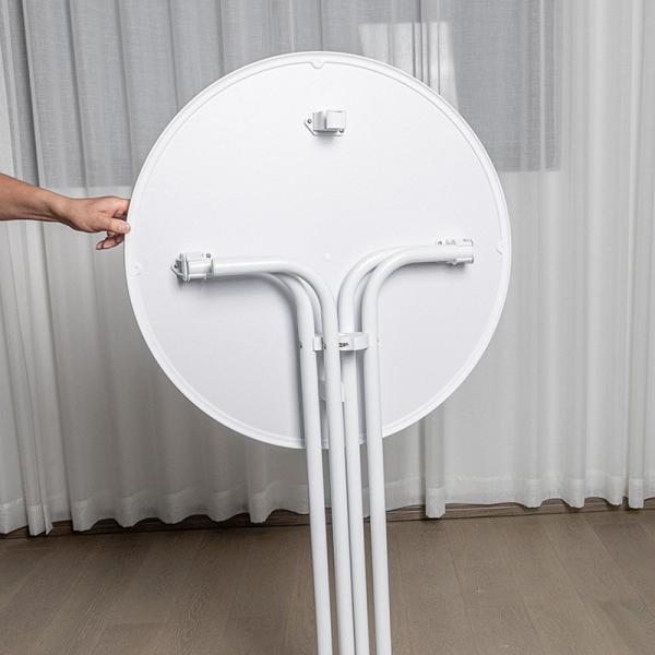 Modern Design White Steel Metal Round Bar Table for Outdoor Bistro Patio Dinning
