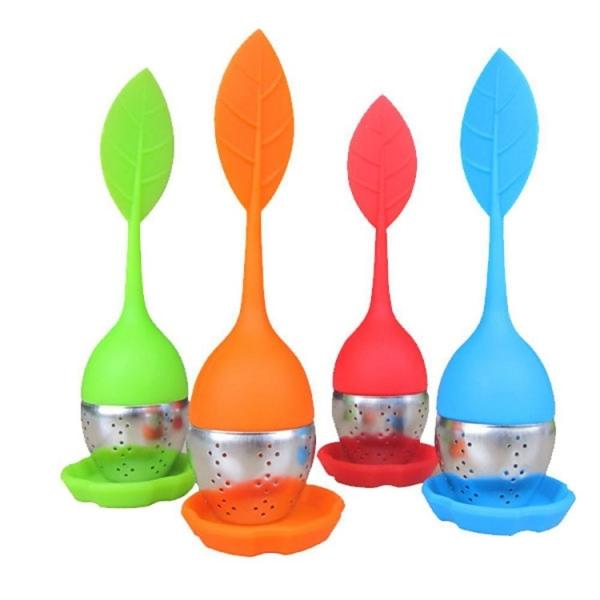 Amazon Hot Stainless Steel BPA-Free Silicone Strainer Loose Leaf Tea Infuser for Black Green Loose Tea Mug