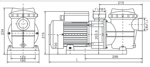 Centrifugal Waterproof Swimming Pool Pumps Residential 1.0HP 220V 50Hz