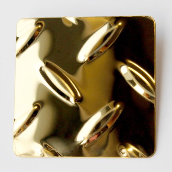201 304 Golden Color Coated 3MM 2MM Stamping Embossed Surface Anti Slip Stainless Steel Checkered Plate