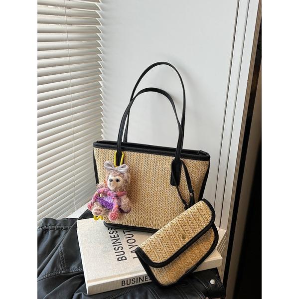 Crochet Raffia Pouch Clutch Stylish Straw Wicker Beach Bag For Summer Weddings Parties Bag Mesh Luxury Women Handmade Handbags Raffia Beach Market Shopping Bag