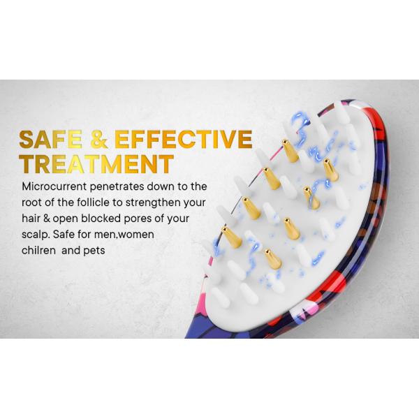 650nm Rouge LED Coiffure de croissance des cheveux EMS Massage électrique Brosse à cheveux 450mAh 3.7V batterie