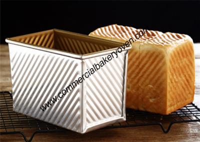 Large Capacity Bread Making Molds , Gold Loaf Bread Box With Cover