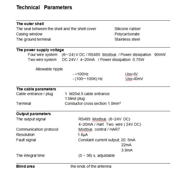передатчик высокочастотные 40m датчика уровня радиолокатора 80G FM PTFE