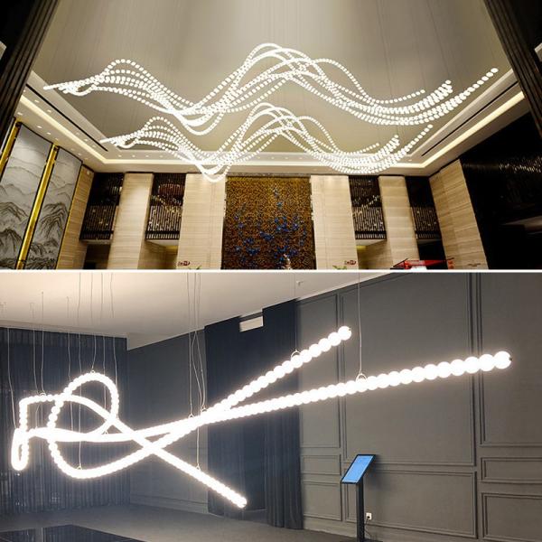 Postmodern Denmark Hotel Engineering Glass Lighting Clothing Store Cafe Showroom Long Chandelier(WH-NC-87)