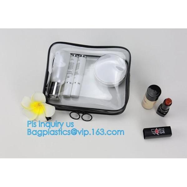 Popular Iridescent Clear PVC Makeup Bag, custom logo printing clear pvc makeup Bag, portable cosmetics makeup bag, handl
