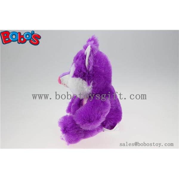 Cuddly Sitting Purple Plush Fox Animal as Children Toy for Festival