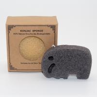 esponja Konjac do carvão vegetal facial de 8.3cm*8.8cm para a pele hipersensível