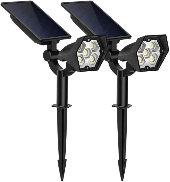 Projecteur réglable intégré solaire|Panneau photovoltaïque de silicium monocristallin imperméable de LED|Nouvelle terre de batterie au lithium