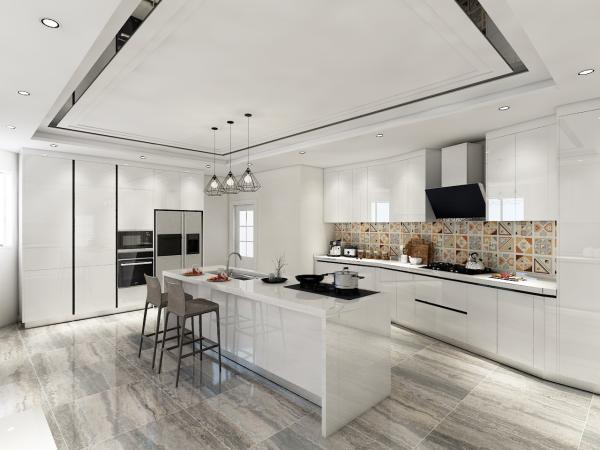 Commercial MDF Modular Manufactured Home Kitchen Cabinets Lacquer Finish