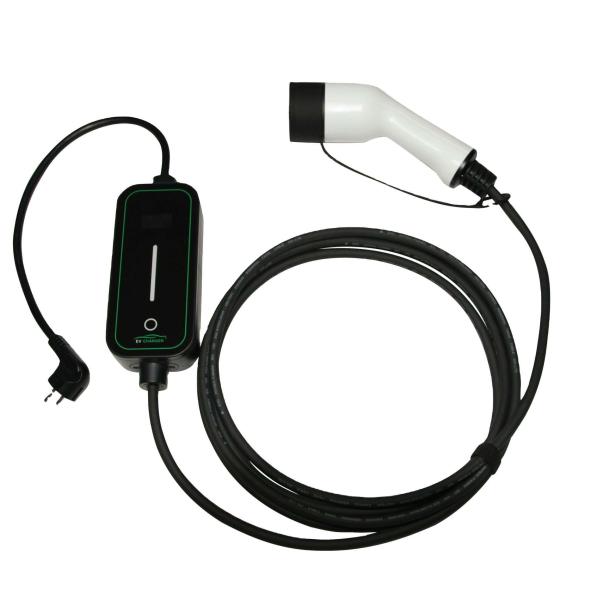 Cargador portátil de vehículos eléctricos de corriente continua de 16A 3.5Kw tipo 2 con pantalla ajustable