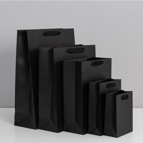 Black Waterproof Matte Gift Bags for Clothing Stores