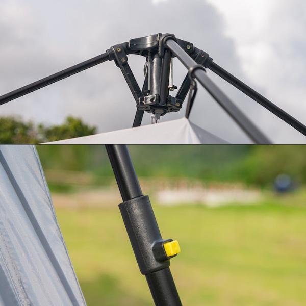 220*220*195CM Fiberglass 4-Person Grey PU2000MM Polyester 210D SUV Camping Tent Waterproof With UV Protection Easy Setup
