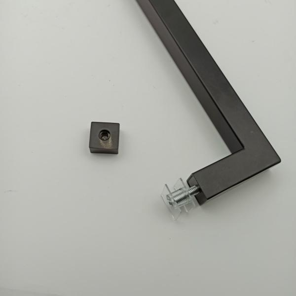 Buen diseño de acero inoxidable304 puja de la puerta de la manija para el baño puertas de vidrio en negro mate