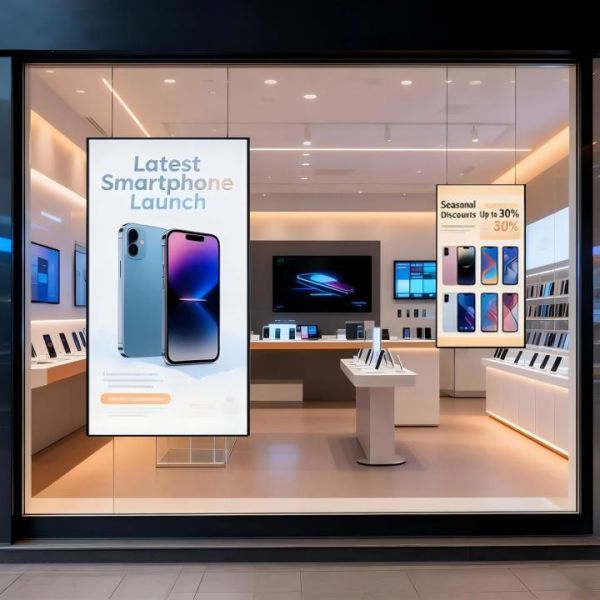 55 Inch Anti Glare Screen Digital Window Displays 4K UHD Android 11 Commercial Advertising Solution