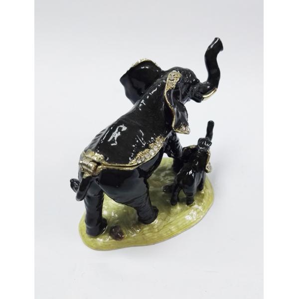 Decorative Metal Alloy Elephant Jewelry Trinket Box elephant shaped jewelry box for promotional gift