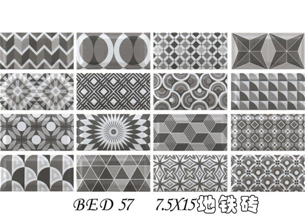 Grey 75x152mm Clay Indoor Wall Tiles for Kitchen Bathroom