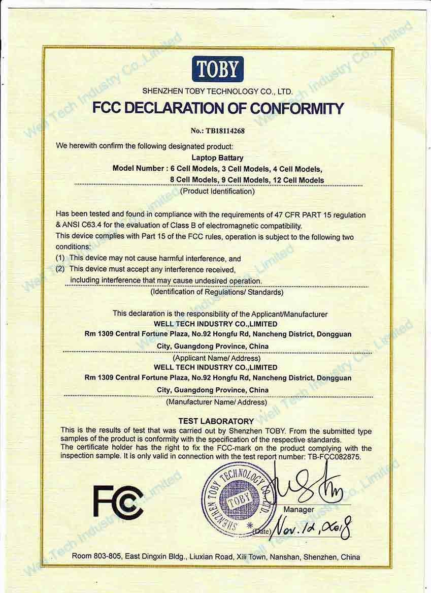 Well Tech Industry Co., Limited Certifications