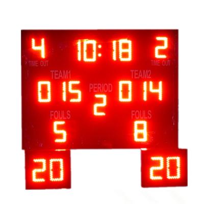 Placar exterior interno do basquetebol do diodo emissor de luz, temporizador da contagem regressiva do basquetebol impermeável
