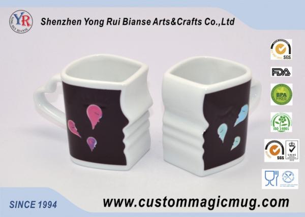 Eco-friendly mug Custom Heat Sensitive Handle Couples Coffee Mugs Change Color Heat