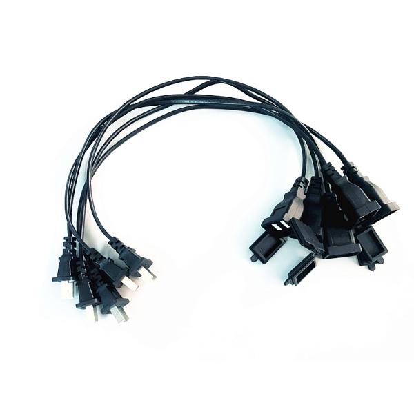 Hot sale 2pin black 10A extension power cable  0.5m-10m copper power extension cord