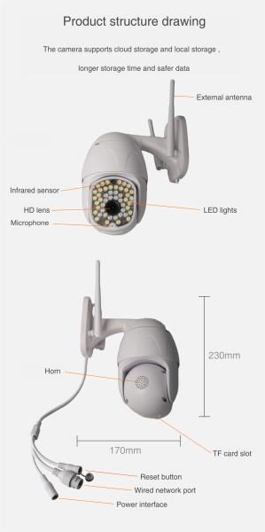 Smart Life APP Outdoor 3MP Security Waterproof Wi-Fi Powered Tuya camera(JV-TY212Q63(Q31))