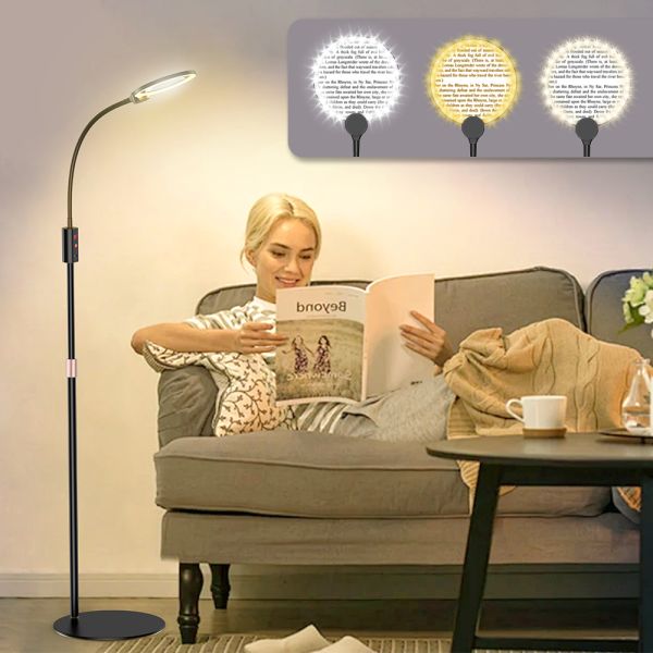 360 Degree Rotation LED Magnifier with Large Capacity Battery and 3x+6x Magnification for Reading and Crafts