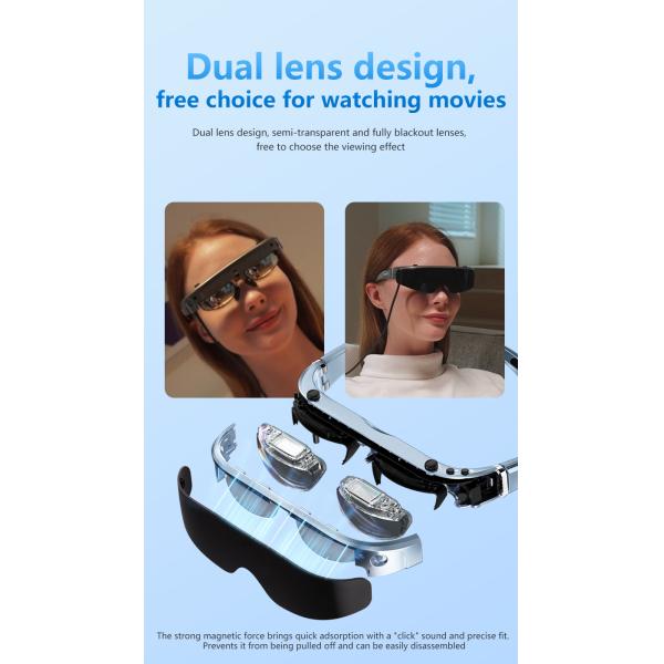 43° FOV OLED AR Head Mounted Display USB-C & HDMI 3D AR умные очки