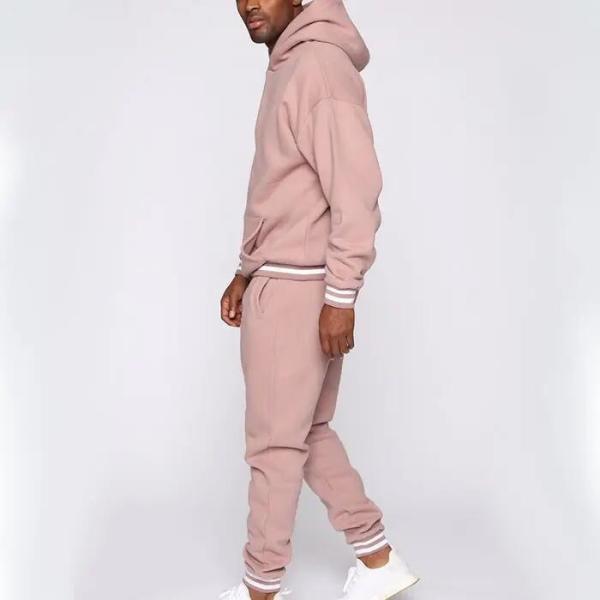                  Custom Cotton Sports Plus Size Men′s Jogger Sweatsuit Gym Plain Fleece Winter Pink Jogging Hoodies Tracksuits Apparel Set             