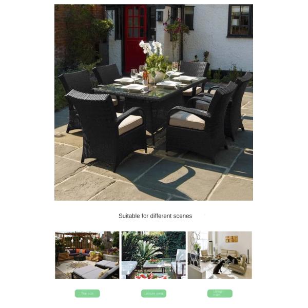 Minimalist New Nordic Courtyard Handmade PE Rattan Table and Chairs Sets