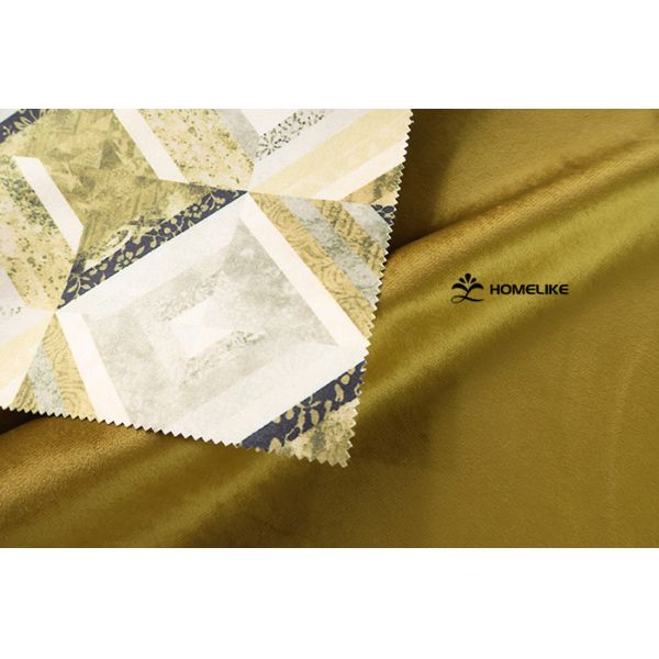 North African Style Geometric Printed Velvet (California) for Sofa