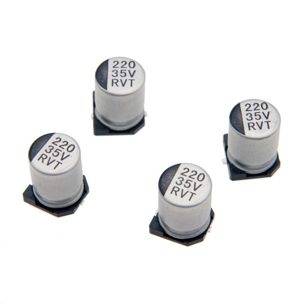 Low Impedance SMD Aluminum Electrolytic Capacitor 220uF 16V For Reflow Soldering