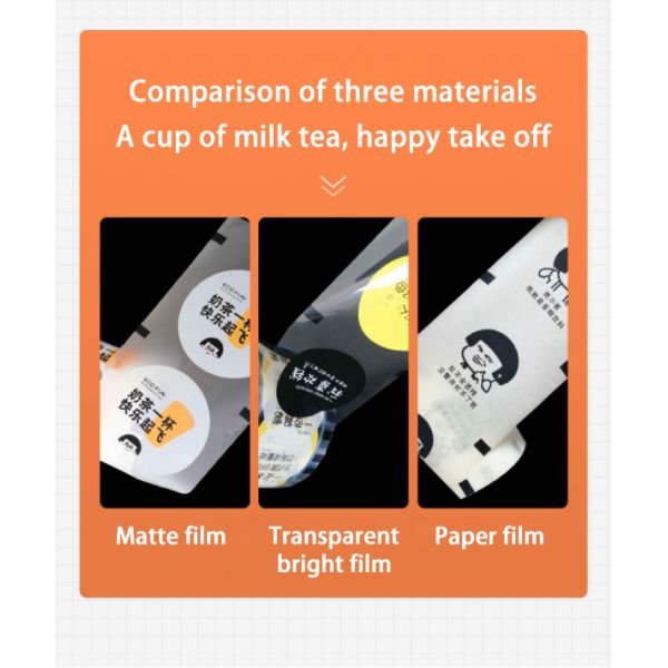 Customized Bubble Tea Cup Sealing Film/boba Sealing Film Roll for Milk Tea
