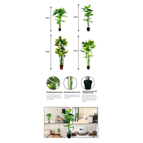 Artificial Dieffenbachia Potted Plants 160cm Decor Floor Plants Evergreen Fabric