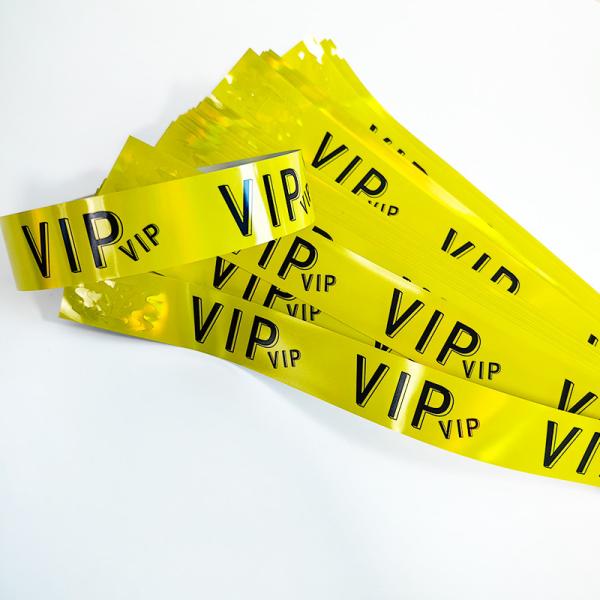 Personalized Sparkle Wristbands , Custom Logo Glitter Tyvek Wristbands