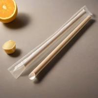Vente en gros Eco-friendly 6mm*197 210 230 240 mm Biodégradable Kraft papier Paille à usage unique Paille potable Enveloppé en matériau naturel