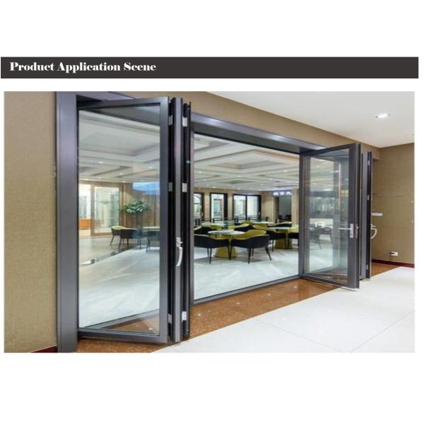 Two Way 6063 Aluminum Folding Door With Digital Handle Black Color Frame