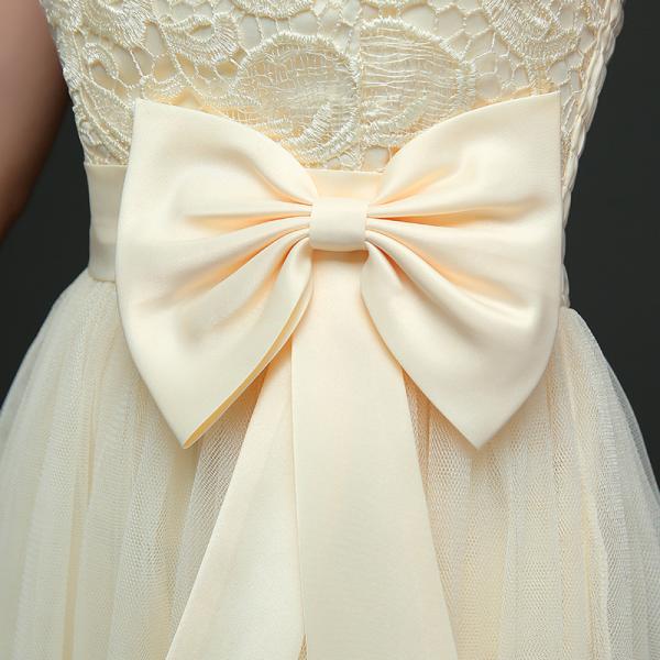 Factory Wholesale Bridesmaids Dress One Shoulder Lace Flower Butterfly Cute Dress