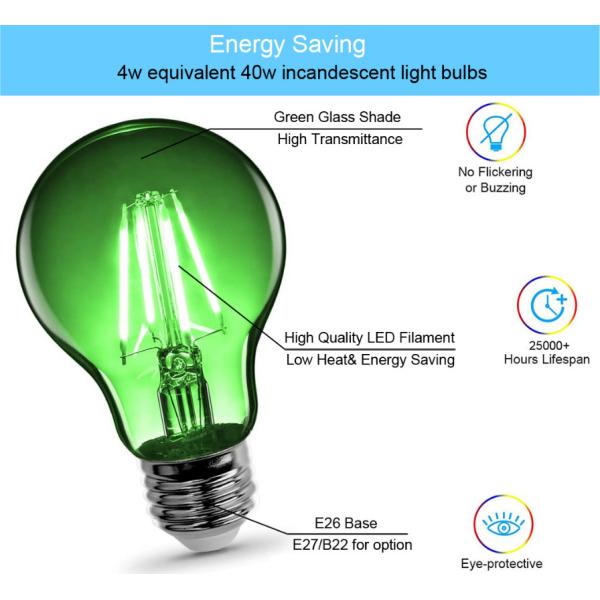 шарики СИД шарика A60 винтажные Edison винта 220V 240v 4w