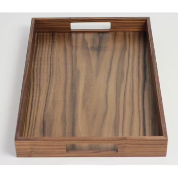 Customized Logo Walnut Wood Tray Home Decor Serving Tray with Handles