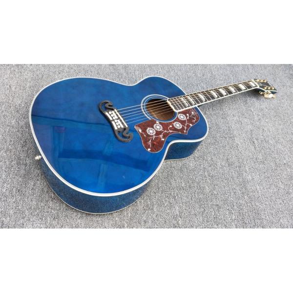 Top quality Gibson Blue G200 classic acoustic guitar,Golden Hardware,Solid Sprue top,Factory Custom Maple body guitar