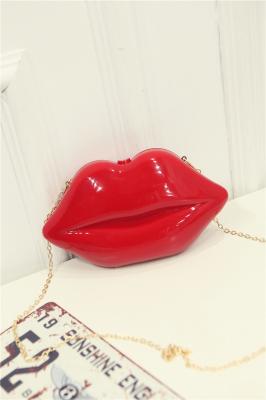 2016 new lady lips lip-shaped acrylic evening bags Shoulder Messenger mini