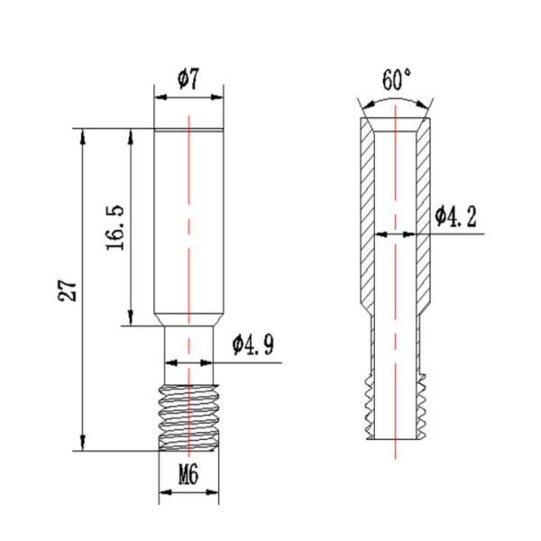 27*7mm CR 10 Heatbreak 3D Printer Throat 303 Stainless Steel