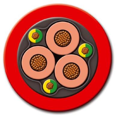 Type ÜNFLEX PUR – HF Crane Mining Power Cable Moderate Mechanical Stresses, Torsion, Tension, And Torque Are Present.