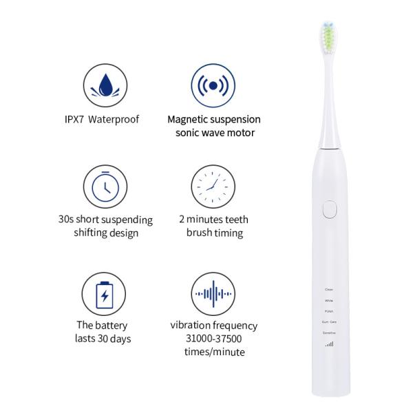 14500 Lithium Battery Electric Toothbrush For Travel Multifunctional