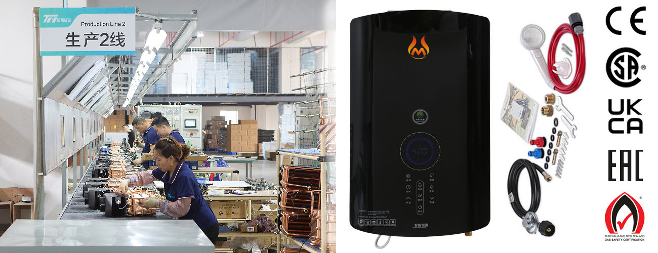 24L High Capacity Gas Water Heater Waterproof Large Flow Wall Mounted Gas Water Heater
